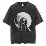 Harajuku Anime ONE PUNCH-MAN Saitama Print Washed T Shirt Men Manga Cotton T-shirts Casual Vintage Tshirt Harajuku Male Tops