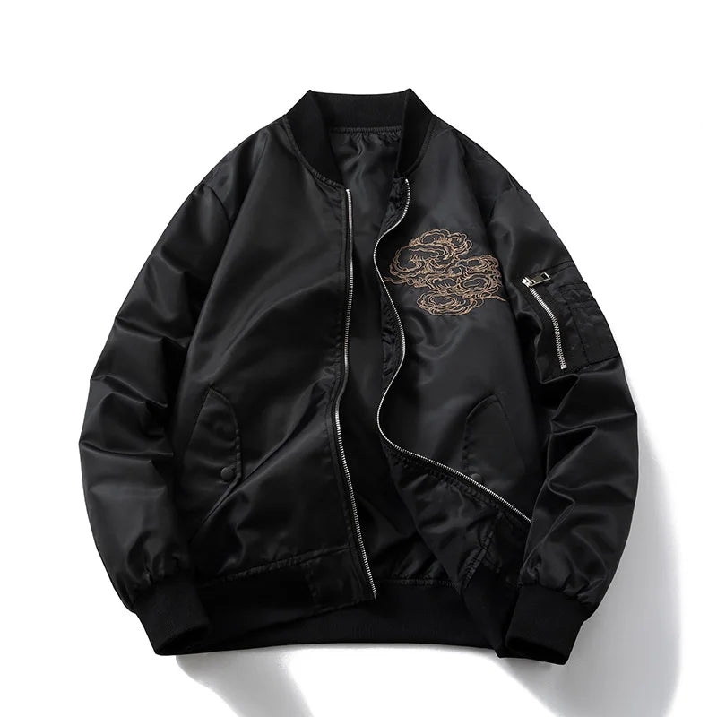 Bomber Broder Noir Version Dragon Or
