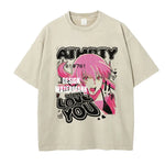Anime The Future Diary T Shirt Oversized Vintage Washed Gasai Yuno T-shirts Manga Mirai Nikki Summer Tops Tees Man 100% Cotton