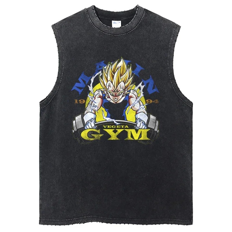 Dragon Ball Anime Gym Sleeveless Tshirt Vintage Sports Tank Tops Streetwear Sleeveless Graphic Harajuku Cotton Vest T-Shirts
