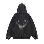 Anime Berserk Guts Graphic Print Washed Hooded Men Manga Y2k Hoodies Vintage Casual Streetwear Harajuku Male Classic Sweatshirt