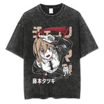 Anime Chainsaw Man Power Funny Print T Shirt Men Women Y2k T-shirts Washed Cotton Tee Harajuku Unisex Comfortable Tshirt
