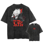 DAN DA DAN Streetwear Vintage T-Shirt Anime Graphic Print TShirt Washed Short Sleeve Top Hip Hop Men Summer Harajuku Casual Tees
