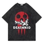 Anime Soul Eater Death the Kid Graphic Washed Tee Men Women Manga Cotton T-shirts Casual Loose T Shirt Harajuku Male Tshirt
