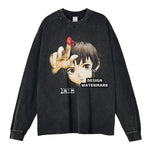 Anime Serial Experiments Lain Sweater Oversized Lain Long Sleeve T Shirts Mizuki Arisu Pullover Sweatshirts Girl 100% Cotton