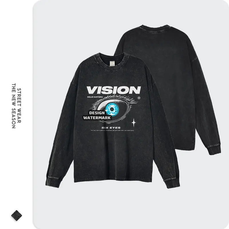 Anime J-Jujutsu K-Kaisen Sweater Gojou Satoru Long Sleeve T Shirts Sukuna Sweatshirts Yuuji Fushiguro Toji Pullover 100% Cotton