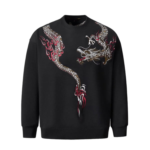Sweet-shirt Broder Version Dragon (100% Coton)